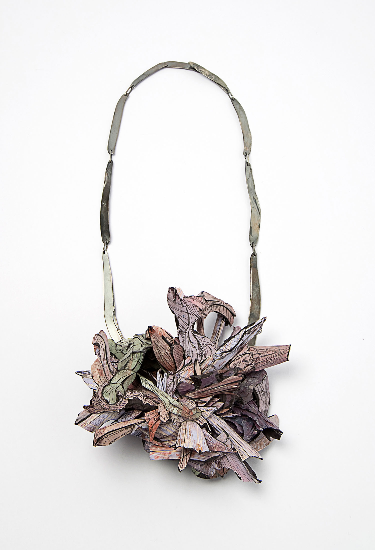 Untitled    |  Pendant  |    2015    |  Treated cellulose, paint, glue, coal, silver  | 280X150X70 mm