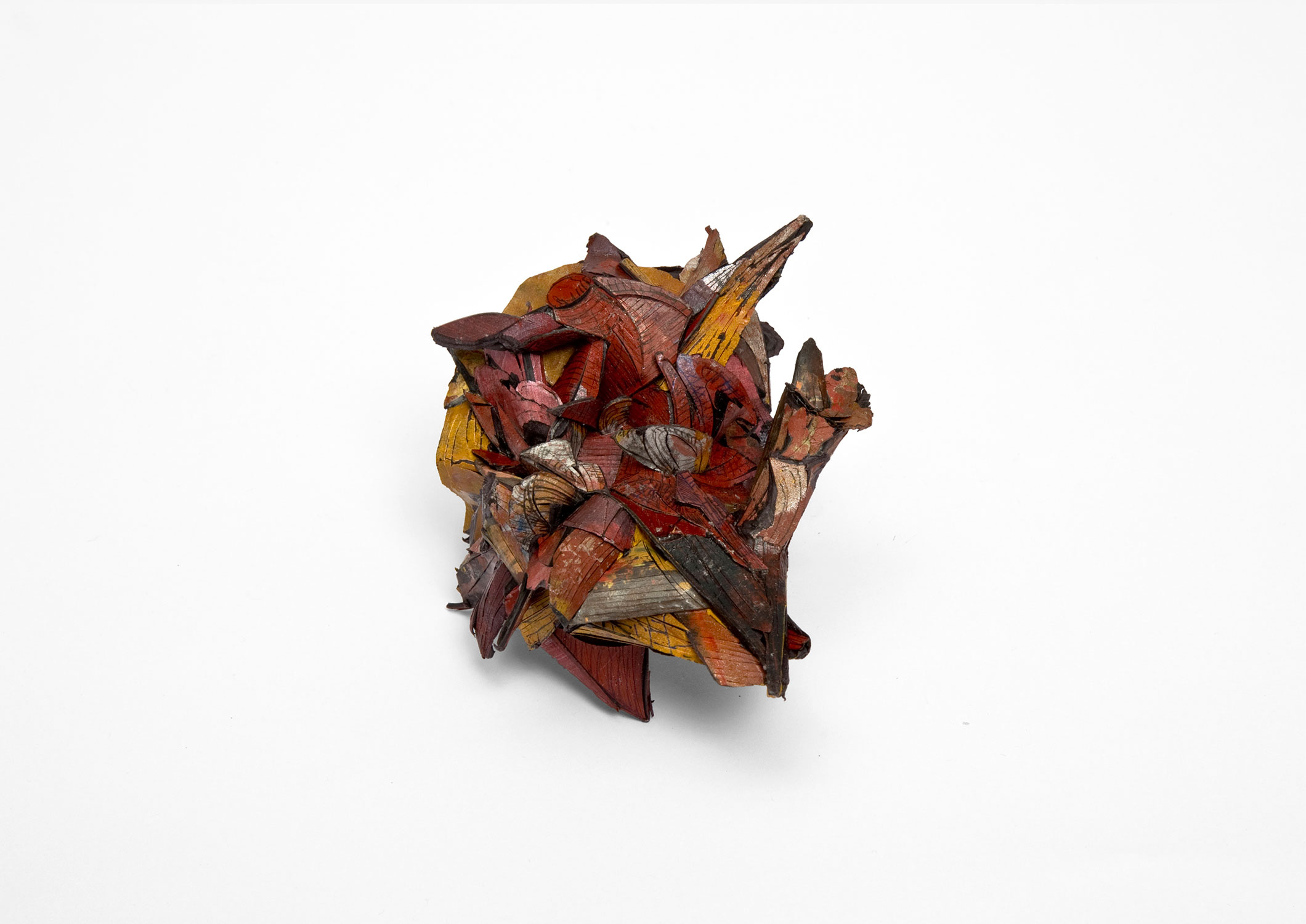 Untitled  |  Brooch   |    2014     |  Treated cellulose, paint, glue, silver, Shibuishi, Stainless steel      | 140X110X80 mm